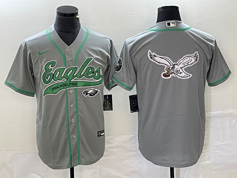 Men Philadelphia Eagles Blank Grey Nike 2023 Co Branding Game NFL Jersey style 4->philadelphia eagles->NFL Jersey